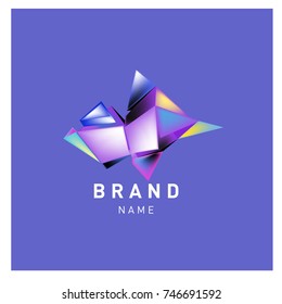 Abstract Vector Geometric 3d gradient Logo Brand Company Design Template