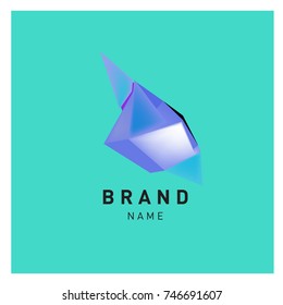 Abstract Vector Geometric 3d gradient Logo Brand Company Design Template