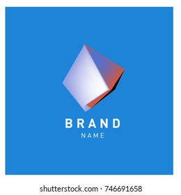 Abstract Vector Geometric 3d gradient Logo Brand Company Design Template