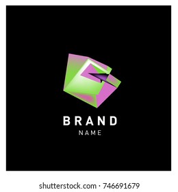 Abstract Vector Geometric 3d gradient Logo Brand Company Design Template