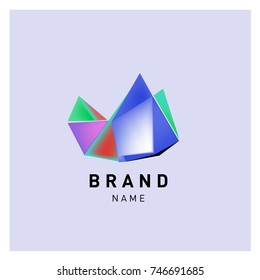 Abstract Vector Geometric 3d gradient Logo Brand Company Design Template