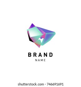 Abstract Vector Geometric 3d gradient Logo Brand Company Design Template