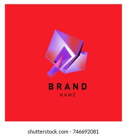 Abstract Vector Geometric 3d gradient Logo Brand Company Design Template