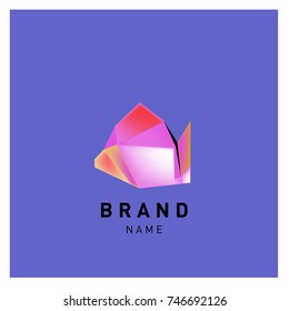 Abstract Vector Geometric 3d gradient Logo Brand Company Design Template