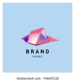 Abstract Vector Geometric 3d gradient Logo Brand Company Design Template