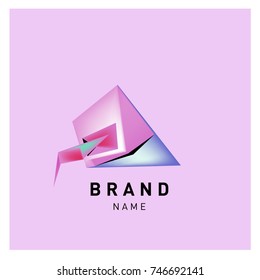 Abstract Vector Geometric 3d gradient Logo Brand Company Design Template
