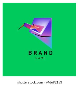 Abstract Vector Geometric 3d gradient Logo Brand Company Design Template