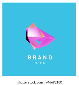 Abstract Vector Geometric 3d gradient Logo Brand Company Design Template