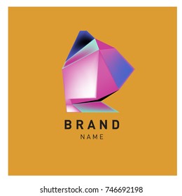 Abstract Vector Geometric 3d gradient Logo Brand Company Design Template