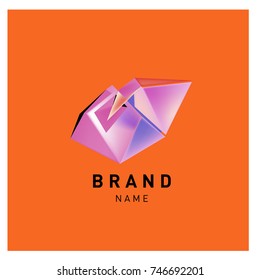 Abstract Vector Geometric 3d gradient Logo Brand Company Design Template