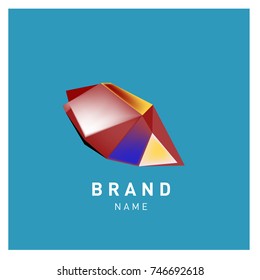 Abstract Vector Geometric 3d gradient Logo Brand Company Design Template