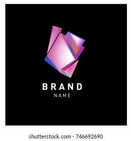 Abstract Vector Geometric 3d gradient Logo Brand Company Design Template