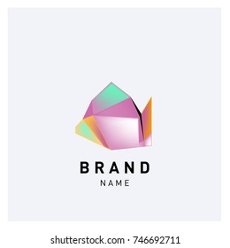Abstract Vector Geometric 3d gradient Logo Brand Company Design Template