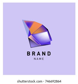 Abstract Vector Geometric 3d gradient Logo Brand Company Design Template
