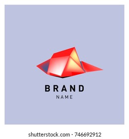Abstract Vector Geometric 3d gradient Logo Brand Company Design Template