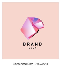 Abstract Vector Geometric 3d gradient Logo Brand Company Design Template