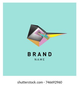 Abstract Vector Geometric 3d gradient Logo Brand Company Design Template