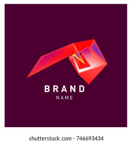 Abstract Vector Geometric 3d gradient Logo Brand Company Design Template