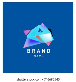 Abstract Vector Geometric 3d gradient Logo Brand Company Design Template