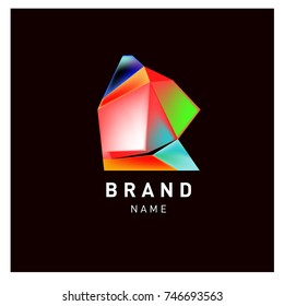 Abstract Vector Geometric 3d gradient Logo Brand Company Design Template
