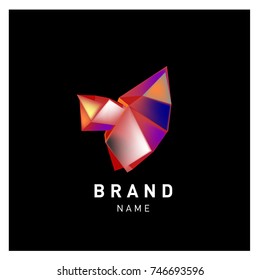 Abstract Vector Geometric 3d gradient Logo Brand Company Design Template