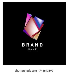 Abstract Vector Geometric 3d gradient Logo Brand Company Design Template