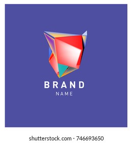 Abstract Vector Geometric 3d gradient Logo Brand Company Design Template