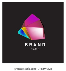 Abstract Vector Geometric 3d gradient Logo Brand Company Design Template