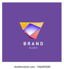 Abstract Vector Geometric 3d gradient Logo Brand Company Design Template