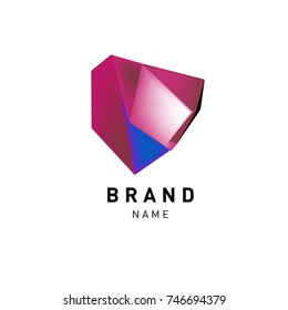 Abstract Vector Geometric 3d gradient Logo Brand Company Design Template