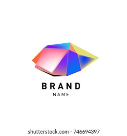 Abstract Vector Geometric 3d gradient Logo Brand Company Design Template