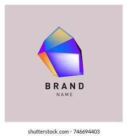 Abstract Vector Geometric 3d gradient Logo Brand Company Design Template