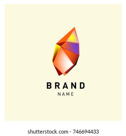 Abstract Vector Geometric 3d gradient Logo Brand Company Design Template