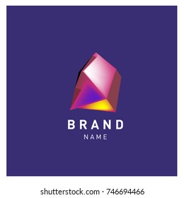 Abstract Vector Geometric 3d gradient Logo Brand Company Design Template