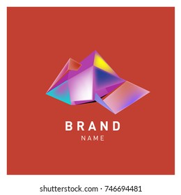 Abstract Vector Geometric 3d gradient Logo Brand Company Design Template