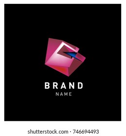 Abstract Vector Geometric 3d gradient Logo Brand Company Design Template