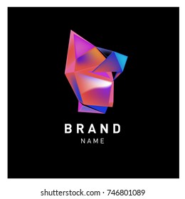 Abstract Vector Geometric 3d gradient Logo Brand Company Design Template