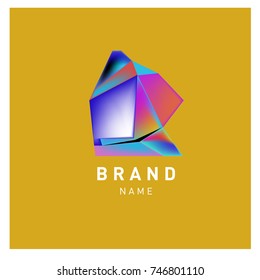 Abstract Vector Geometric 3d gradient Logo Brand Company Design Template