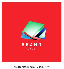 Abstract Vector Geometric 3d gradient Logo Brand Company Design Template