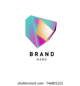 Abstract Vector Geometric 3d gradient Logo Brand Company Design Template