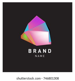 Abstract Vector Geometric 3d gradient Logo Brand Company Design Template