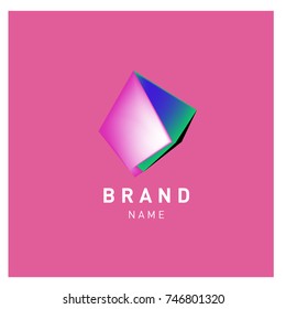 Abstract Vector Geometric 3d gradient Logo Brand Company Design Template