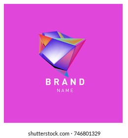 Abstract Vector Geometric 3d gradient Logo Brand Company Design Template