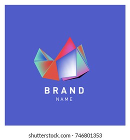 Abstract Vector Geometric 3d gradient Logo Brand Company Design Template