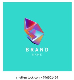 Abstract Vector Geometric 3d gradient Logo Brand Company Design Template