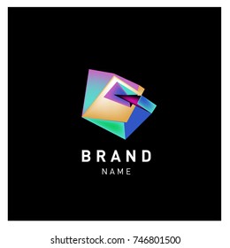 Abstract Vector Geometric 3d gradient Logo Brand Company Design Template