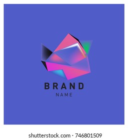 Abstract Vector Geometric 3d gradient Logo Brand Company Design Template