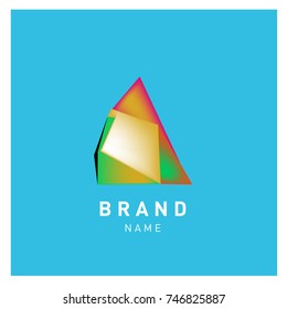 Abstract Vector Geometric 3d gradient Logo Brand Company Design Template