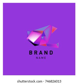 Abstract Vector Geometric 3d gradient Logo Brand Company Design Template