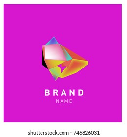 Abstract Vector Geometric 3d gradient Logo Brand Company Design Template